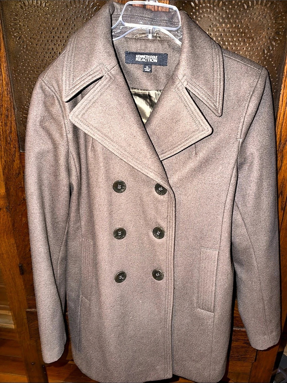 Kenneth Cole Reaction Women's Double-Breasted Pea Coat XL Like New